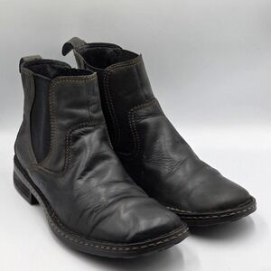 Born Mens Black Leather Chelsea Boots M3365 Size 9M Hand Crafted Footwear